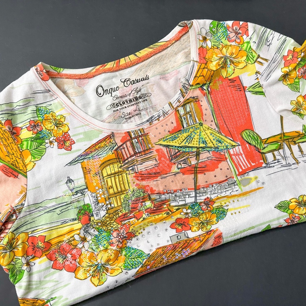 Women's Onque Casuals Elements of Style Tshirt Large